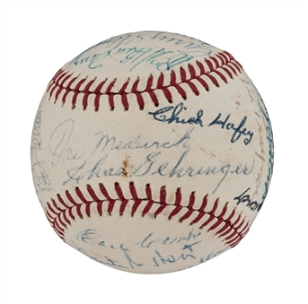 Circa 1971 Hall of Fame Induction Signed Baseball With Casey Stengel and Satchel Paige (JSA)